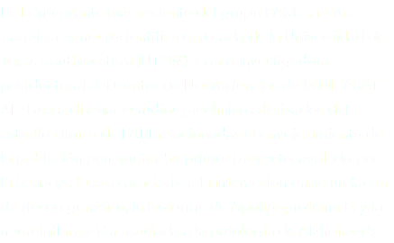 Es la integrante más reciente del grupo PARI. La Dra. Carrei-ra es neurocientífica egresada de la Universidad de Texas Southwestern (UTSW). Como investigadora postdoctoral del Centro de Neurociencias de INDICASAT AIP busca diseñar estudios preclínicos derivados del estudio clínico de PARI relacionadas al envejecimiento de la población panameña. Su primer proyecto, avalado por la Senacyt, busca caracterizar la interacción entre un factor de riesgo genético, la isoforma de Apolipoproteina E, y la neuroinflamación asociada a la patología de Alzheimer’s.